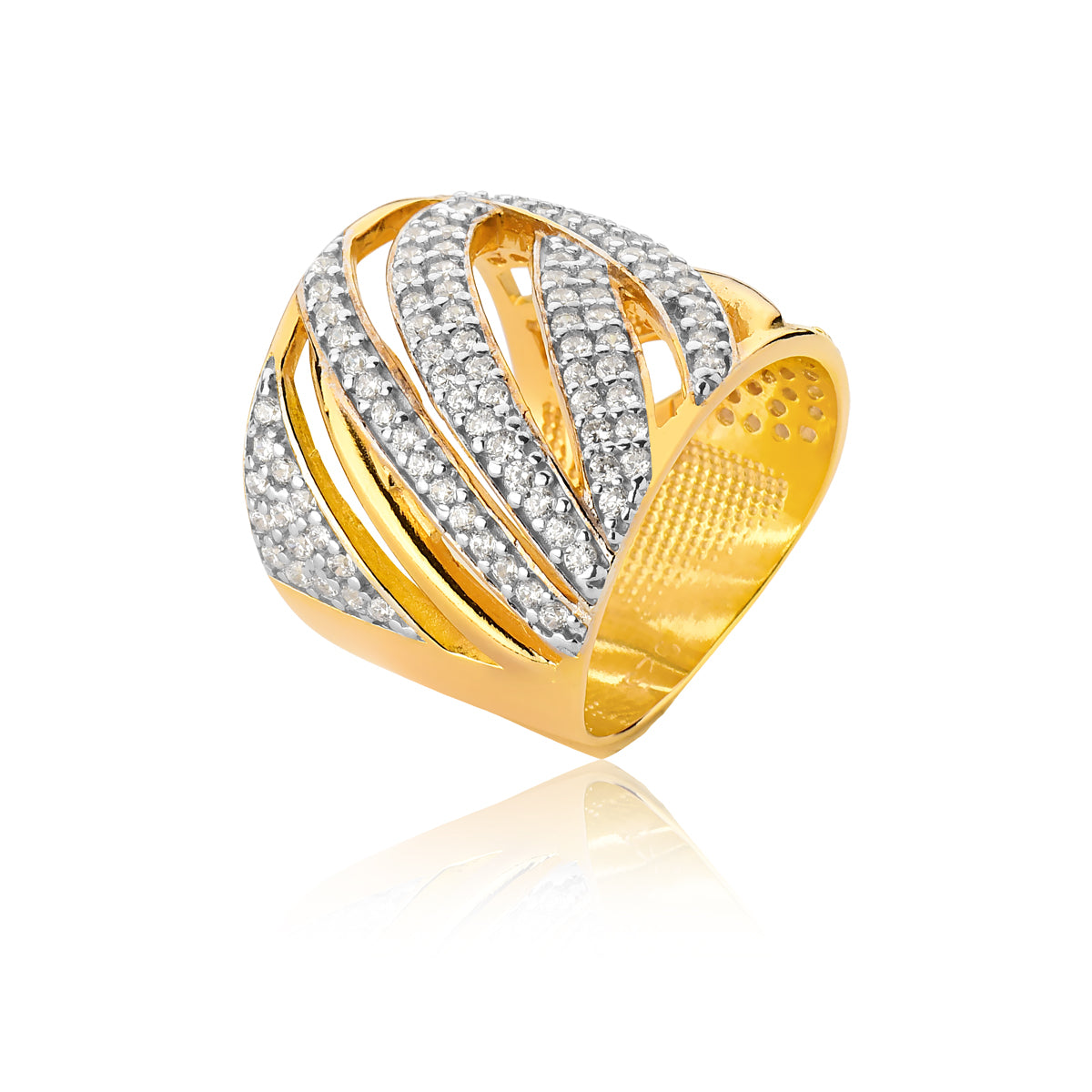 Cocktail Ring Clear CZ Pave  | 18k Gold Vermeil
