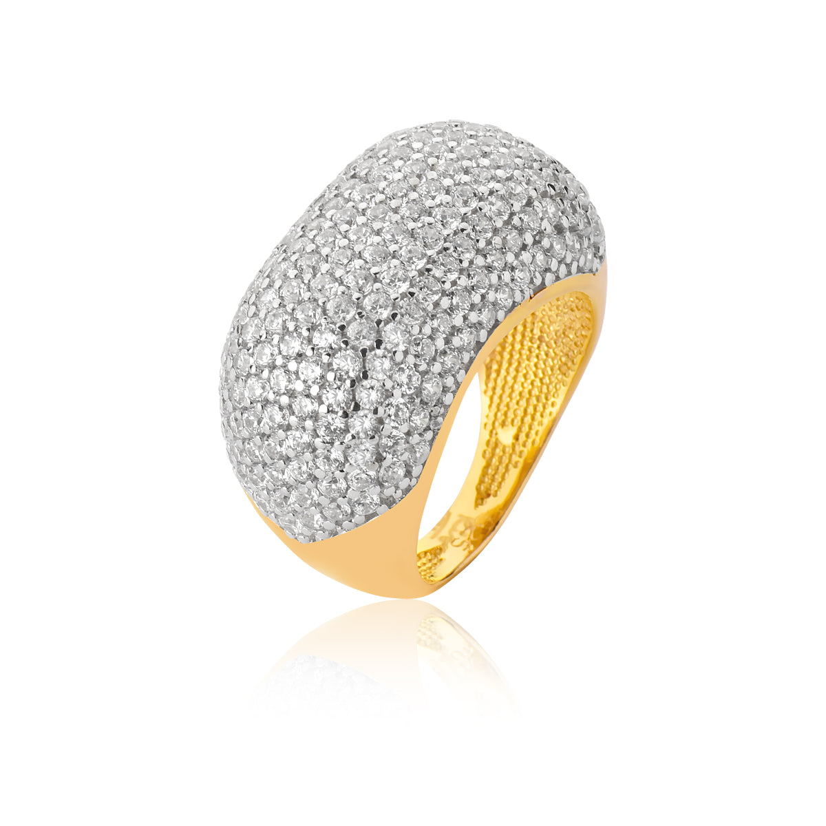 Cocktail Ring Clear CZ Pave  | 18k Gold Vermeil