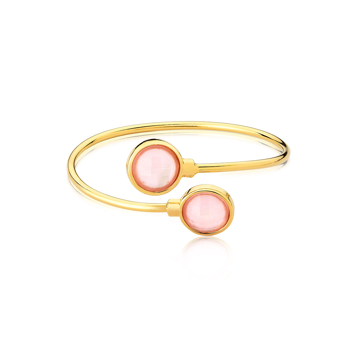 Cuff Bracelet in Pink Mother-of-Pearl | Gold Plated
