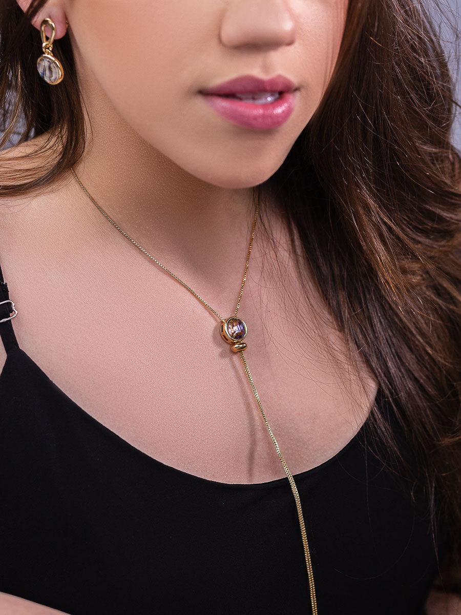A Luxurious Yellow Gold Beaded Stone Slider Necklace Modern High-Quality  Slider Lariat Necklace at Rs 56560 | Chain Bracelet in Surat | ID:  2853531051291