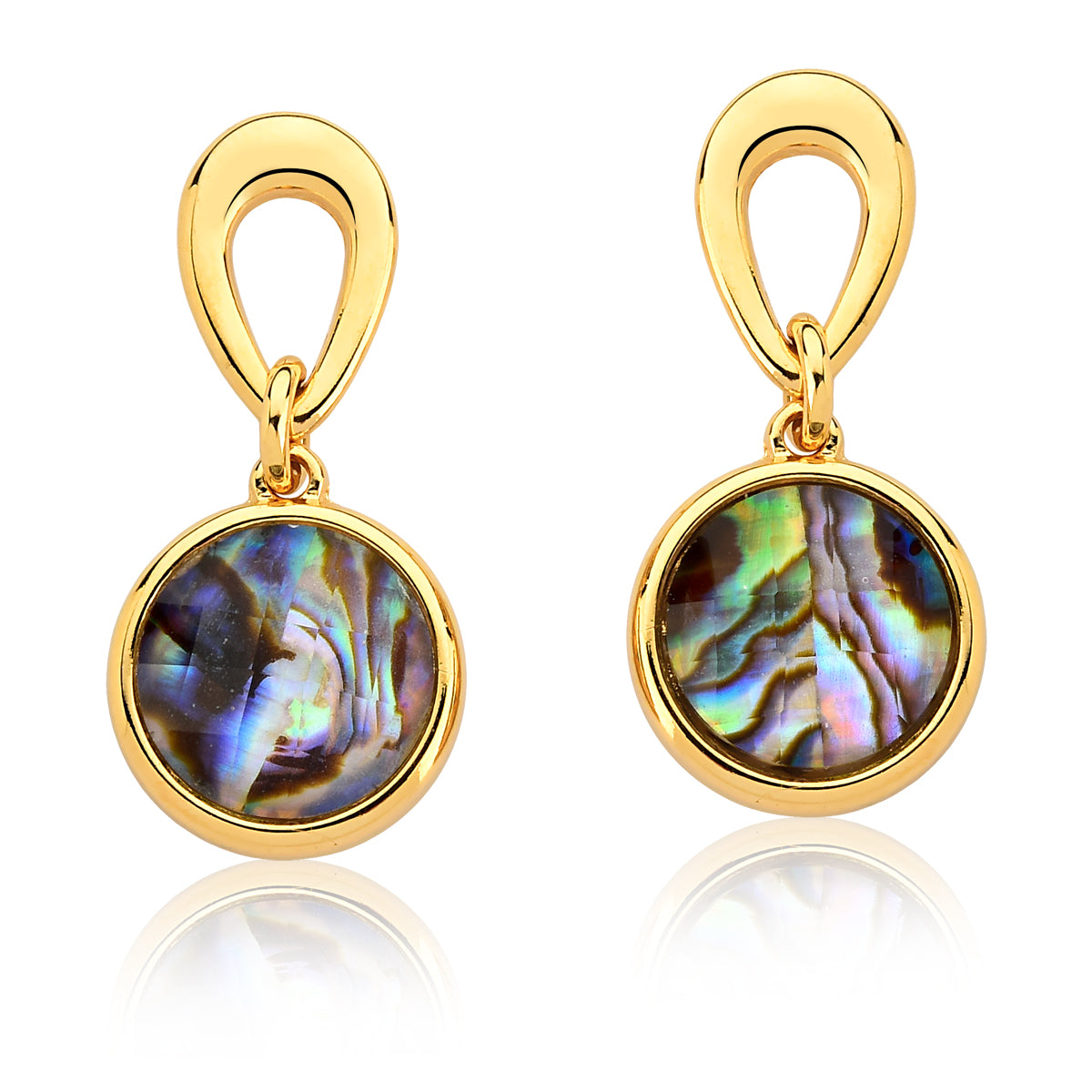 Drop Earrings in Abalone Shell | Gold Plated