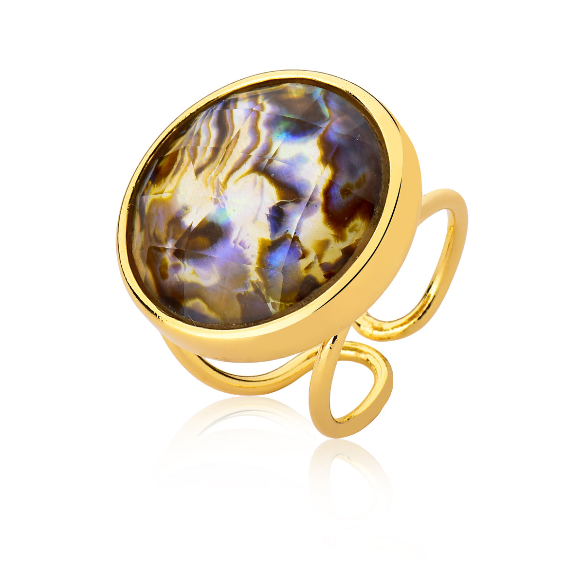 Cocktail Ring in Abalone Shell | Gold Plated