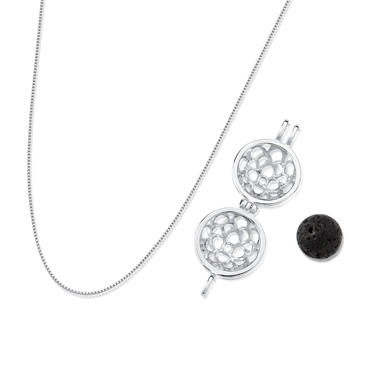 Diffuser Pendant Necklace | Rhodium Plated